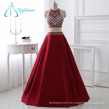 A-Line bodenlangen ärmellosen Kristall Sexy Red Sequins Abendkleid